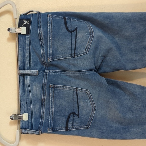 American Eagle Outfitters Super Low Jegging US Women's Size 4 Long Ripped - Picture 13 of 14